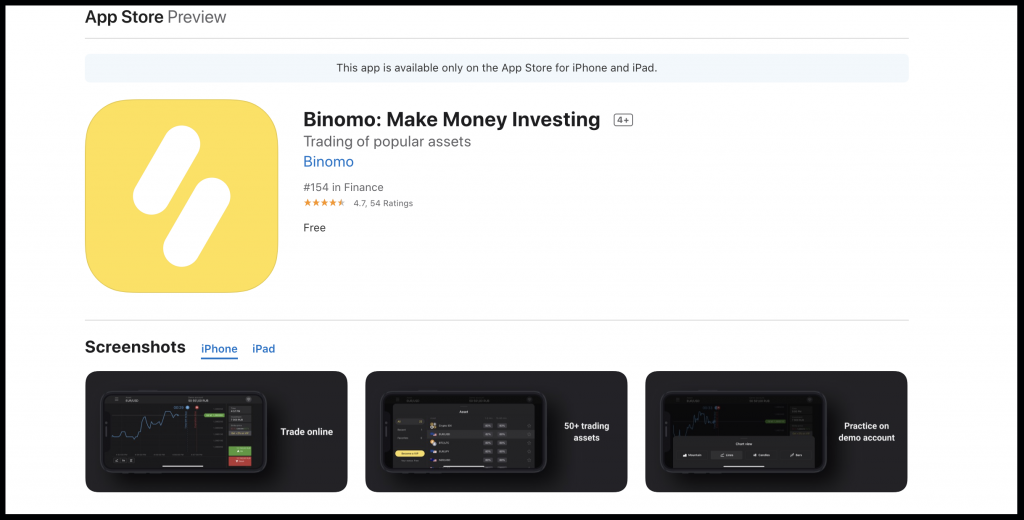 Registration on the Binomo iOS mobile platform Registration on the Binomo iOS mobile platform